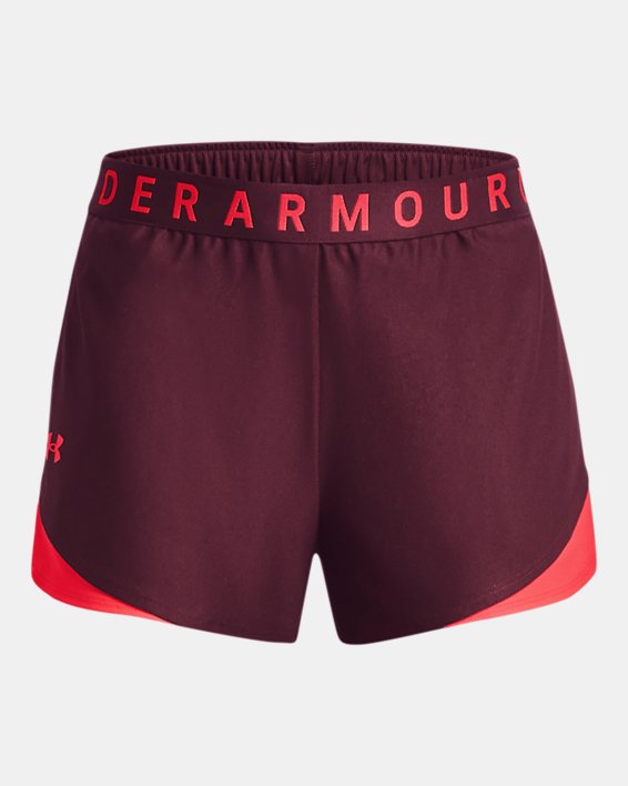 Damen UA Play Up Shorts 3.0, Maroon, pdpMainDesktop image number 4